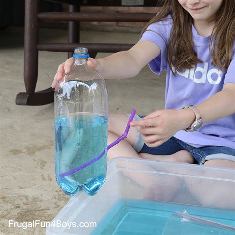 testing water expansion experiment with soda bottle and straw|how to make a fountain experiment.